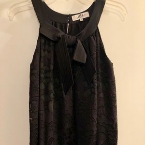 Tibi velvet and silk top with bow neck detail